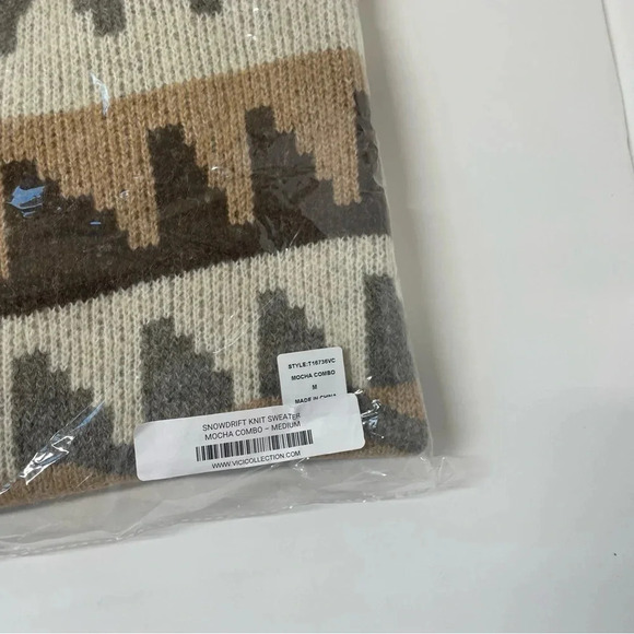 NEW Vici Snowdrift Knit Sweater in Mocha Combo Size Medium - Picture 10 of 10